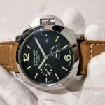 Copy Panerai Luminor GMT Power Reserve PAM537 Watch Brown Leather Strap